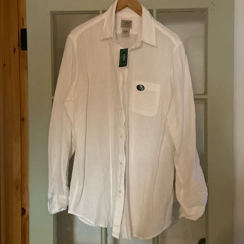 LL Bean Linen Shirt, Slightly Fitted, Men’s, Medium Tall